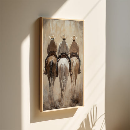 Three Cowboys on Horseback – Western Ranch Wall Art