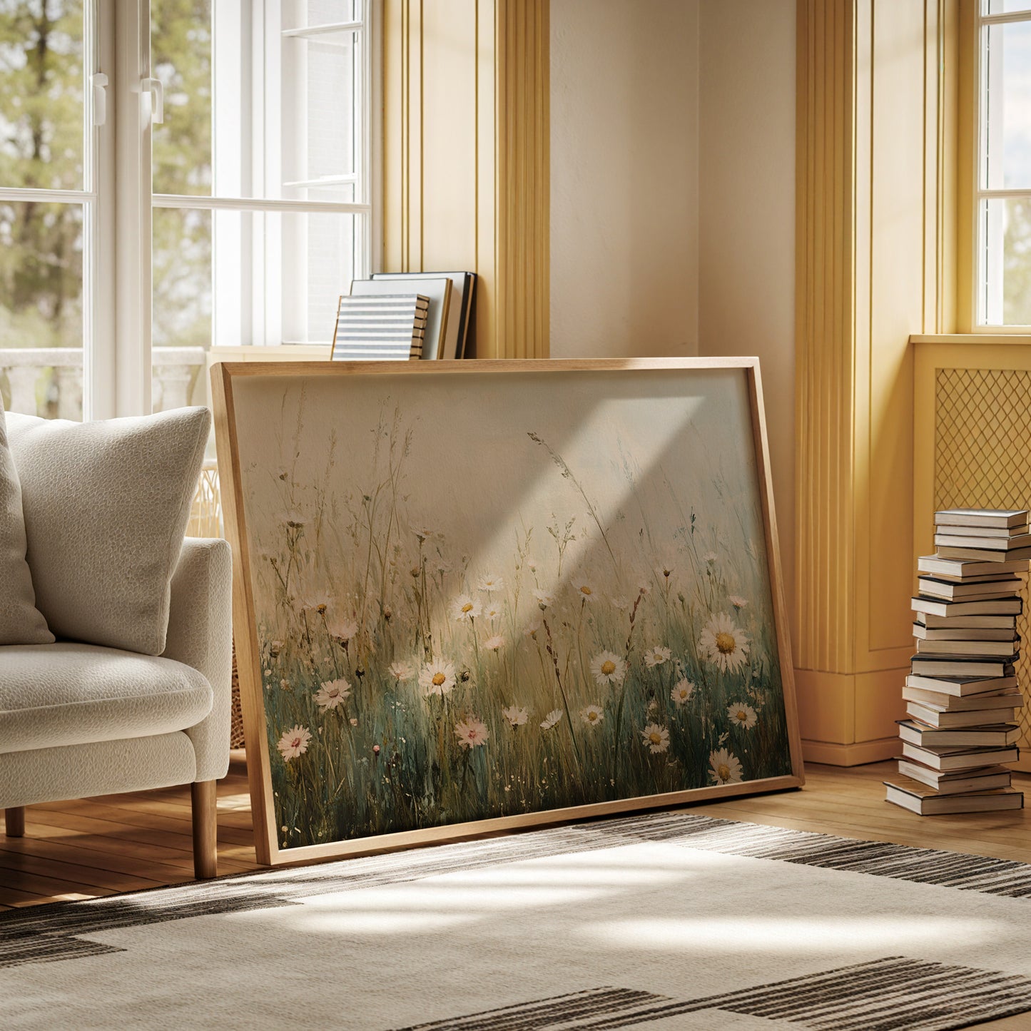 Morning Light Dances Through Daisies