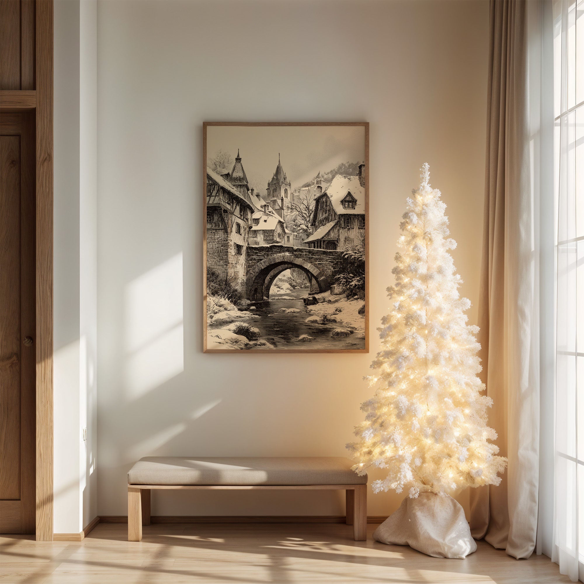Stone Bridge Leads To Christmas