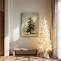 Solitary Pine Holds Winter's Memory