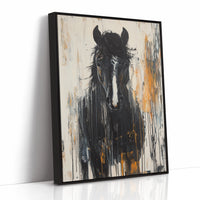 Fierce Stallion in Amber Rain