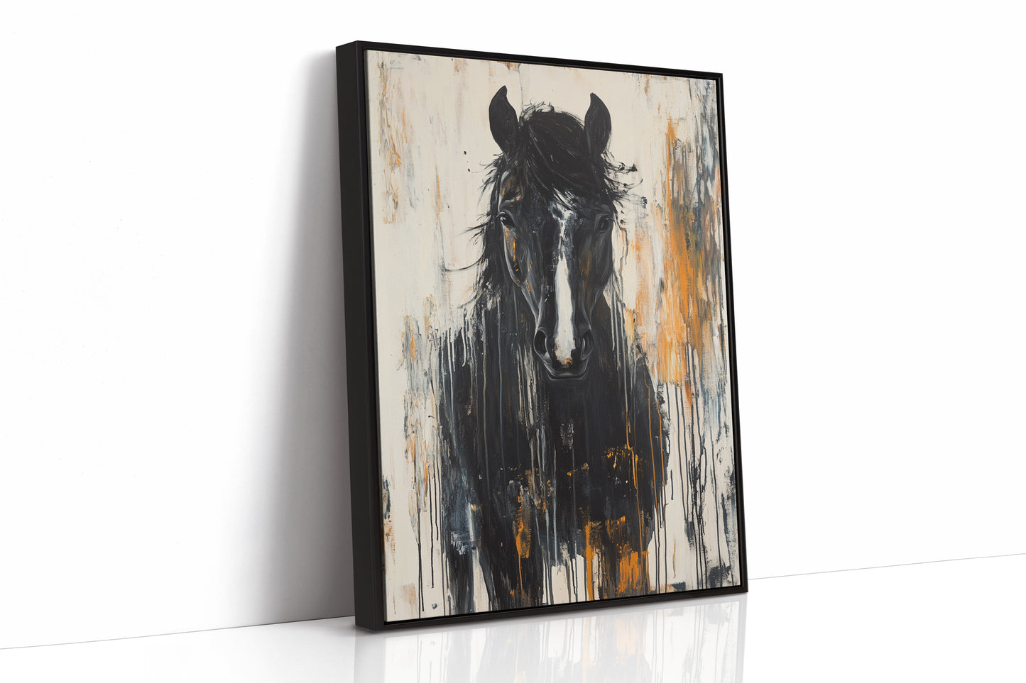 Fierce Stallion in Amber Rain