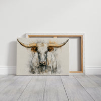 Longhorn in Ink and Wash