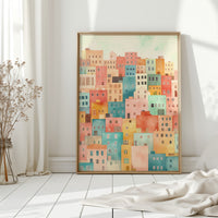 Stacked City Dreams Watercolor Print