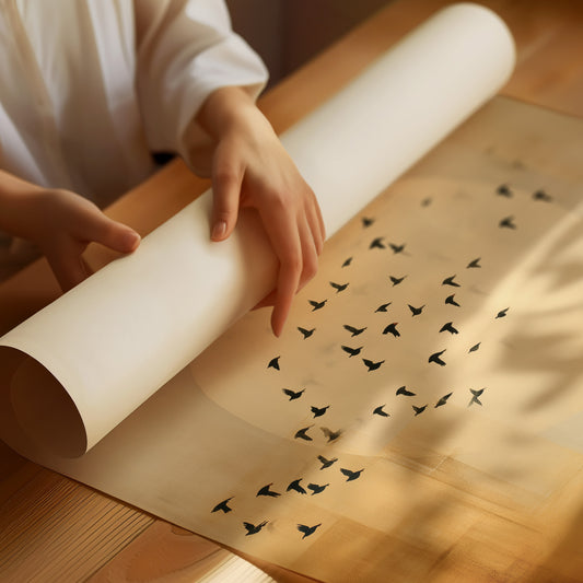 Birds Dance Against Golden Skies