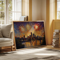 City Lights Dance With Fireworks Above