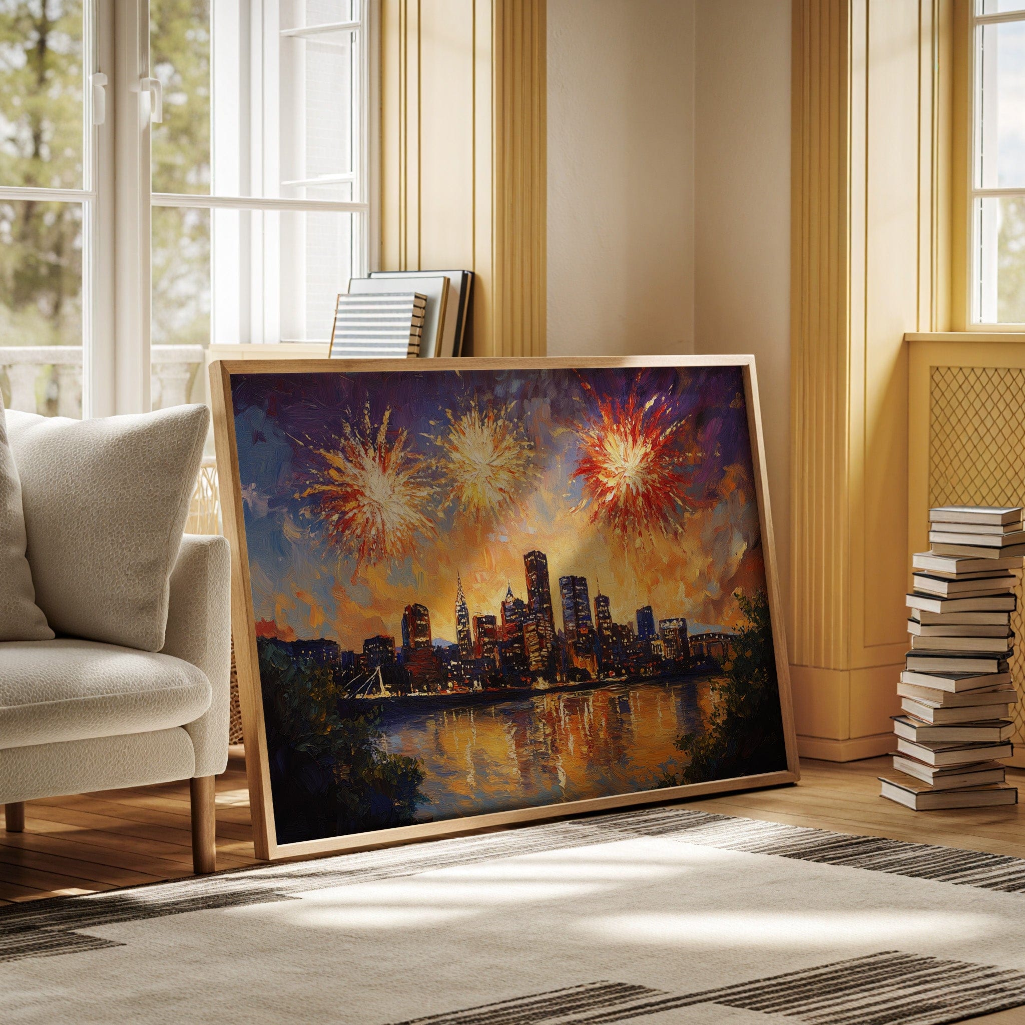 City Lights Dance With Fireworks Above