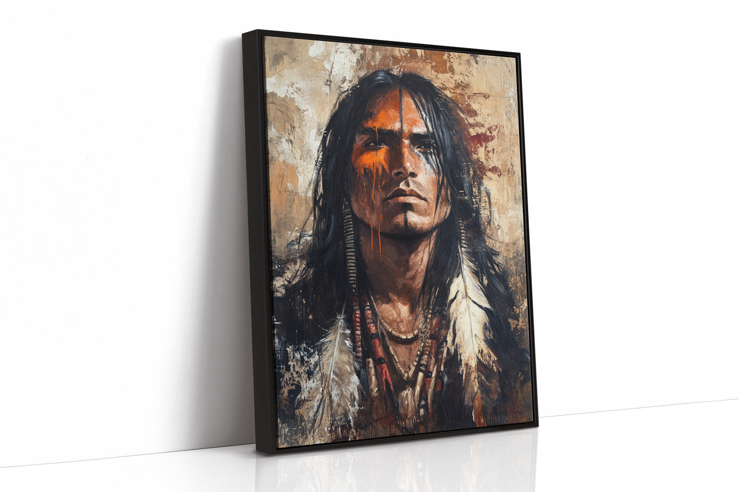 War Paint and Fire Tribal Portrait