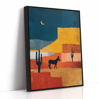 Desert Donkey Greets Crescent Moon