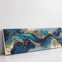Blue And Gold Abstract Fluid Art
