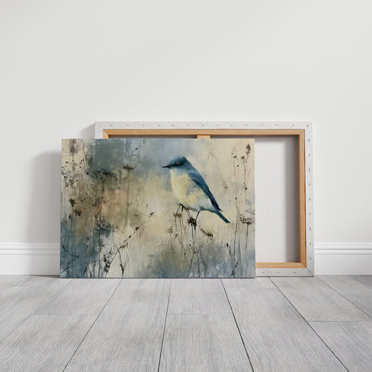 Bluebird in the Winter Haze