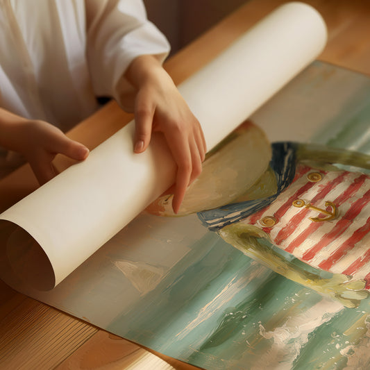 Seaside Frog In Striped Suit