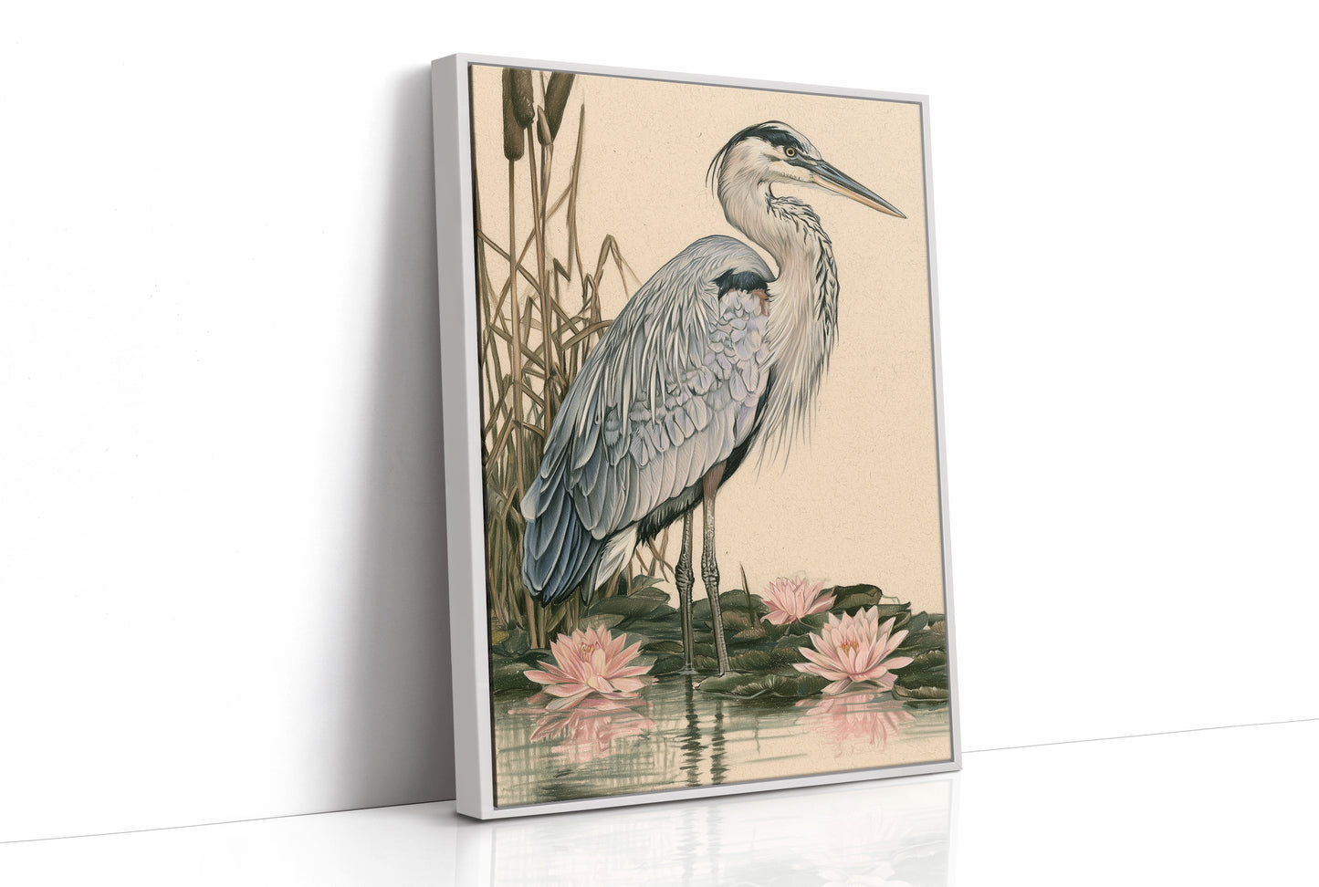 Heron at the Water Lilies