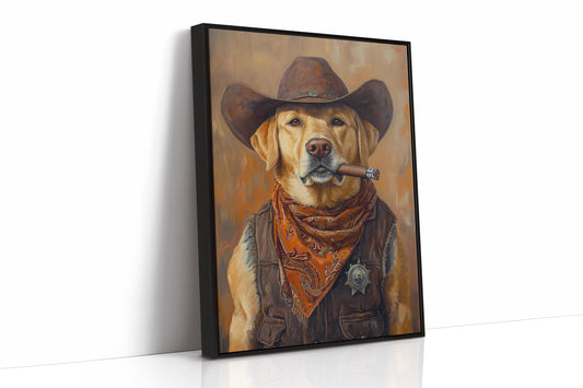 Golden Retriever Sheriff with Western Swagger