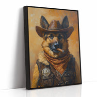 German Shepherd Sheriff in the Saddle