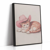 Ranch Cat Borrows Pink Cowboy Hat