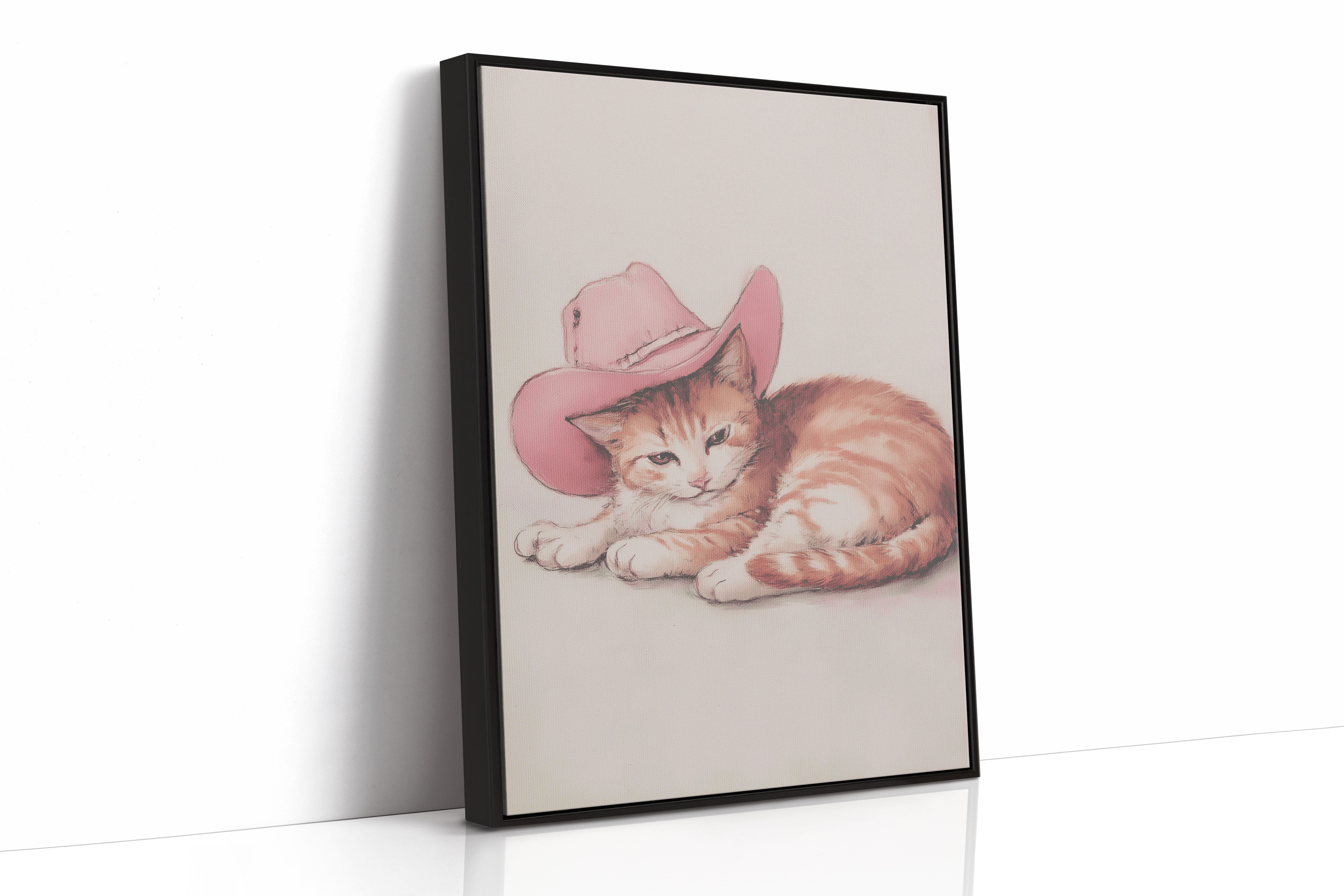 Ranch Cat Borrows Pink Cowboy Hat