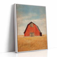 Red Barn Under Prairie Skies