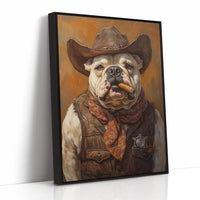 Bulldog Sheriff with a Cigar and Scowl