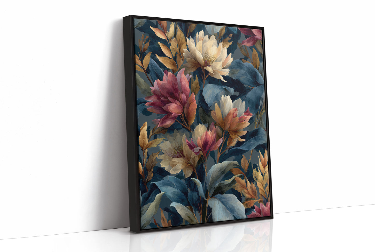 Autumn Magnolias in a Blue Room
