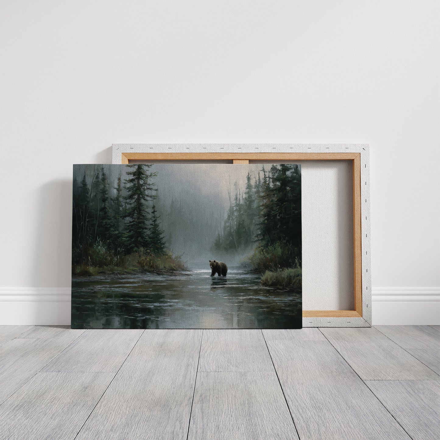 Misty River Meets Ancient Wanderer