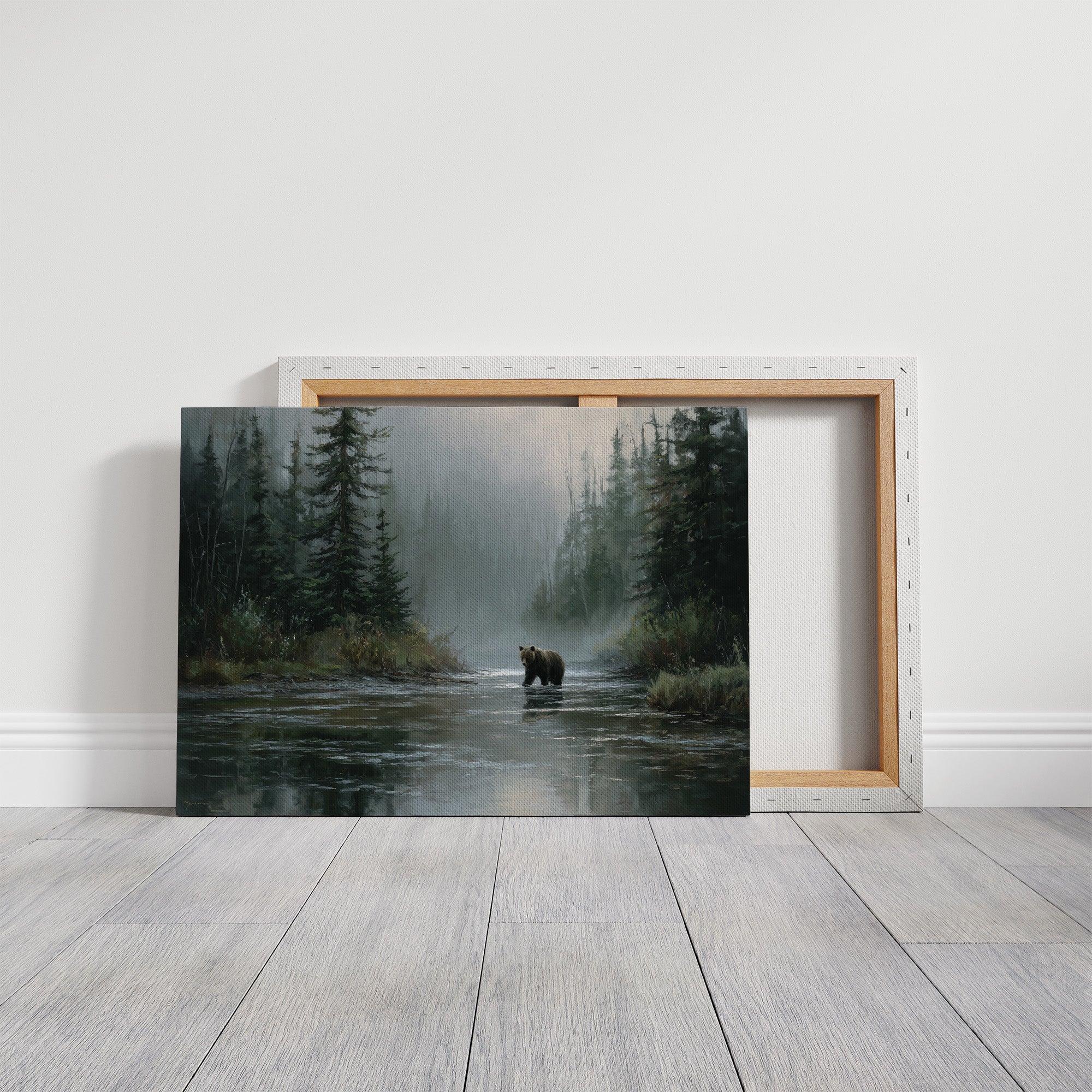 Misty River Meets Ancient Wanderer