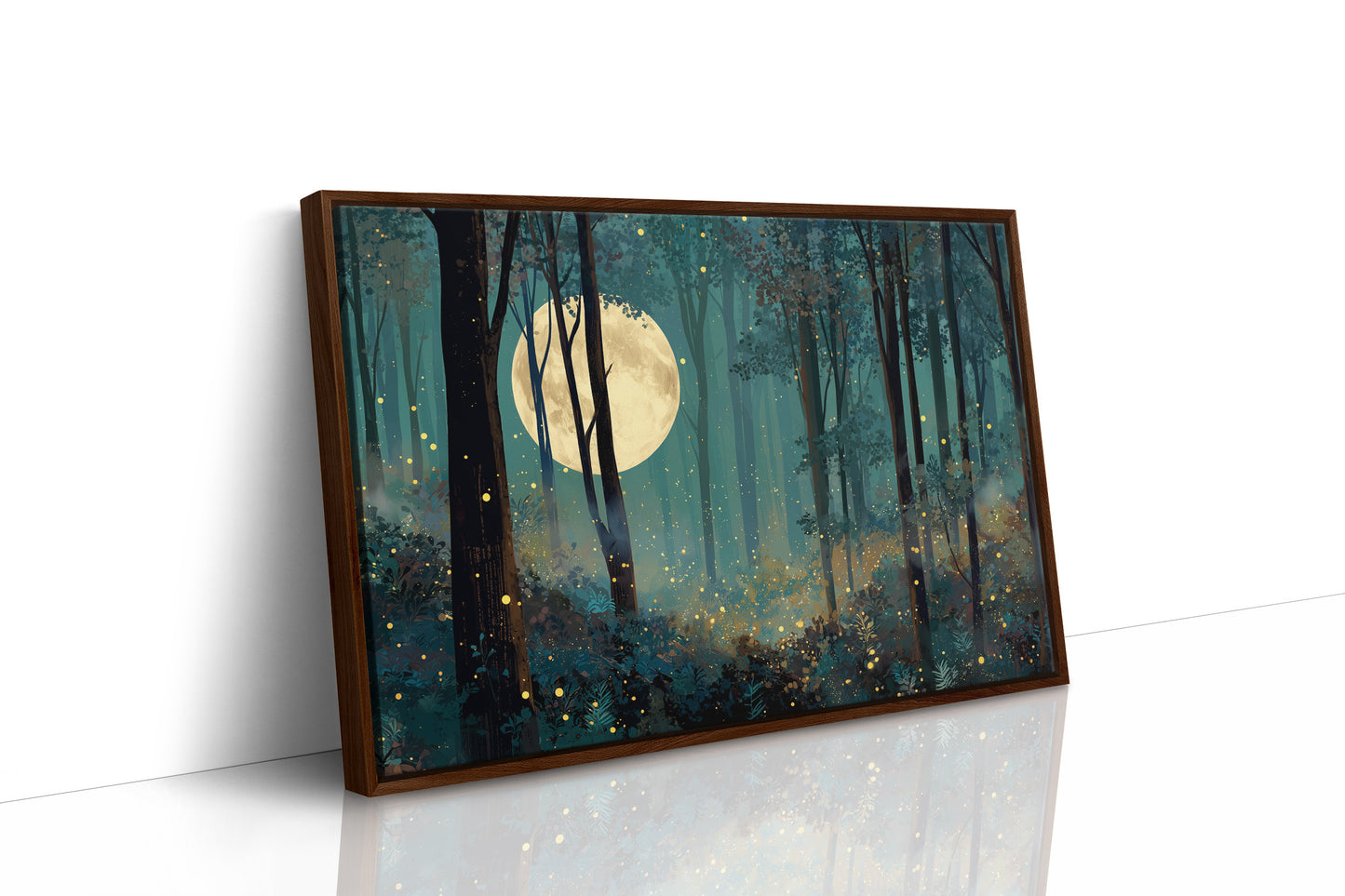 Forest Lights Beneath Lunar Glow