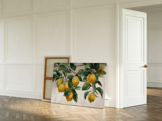 Sunlit Lemons Dance Among Leaves