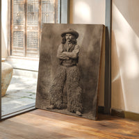 The Frontiersman's Portrait in black and white western style 