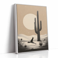 Coyote Waits Under Desert Moon