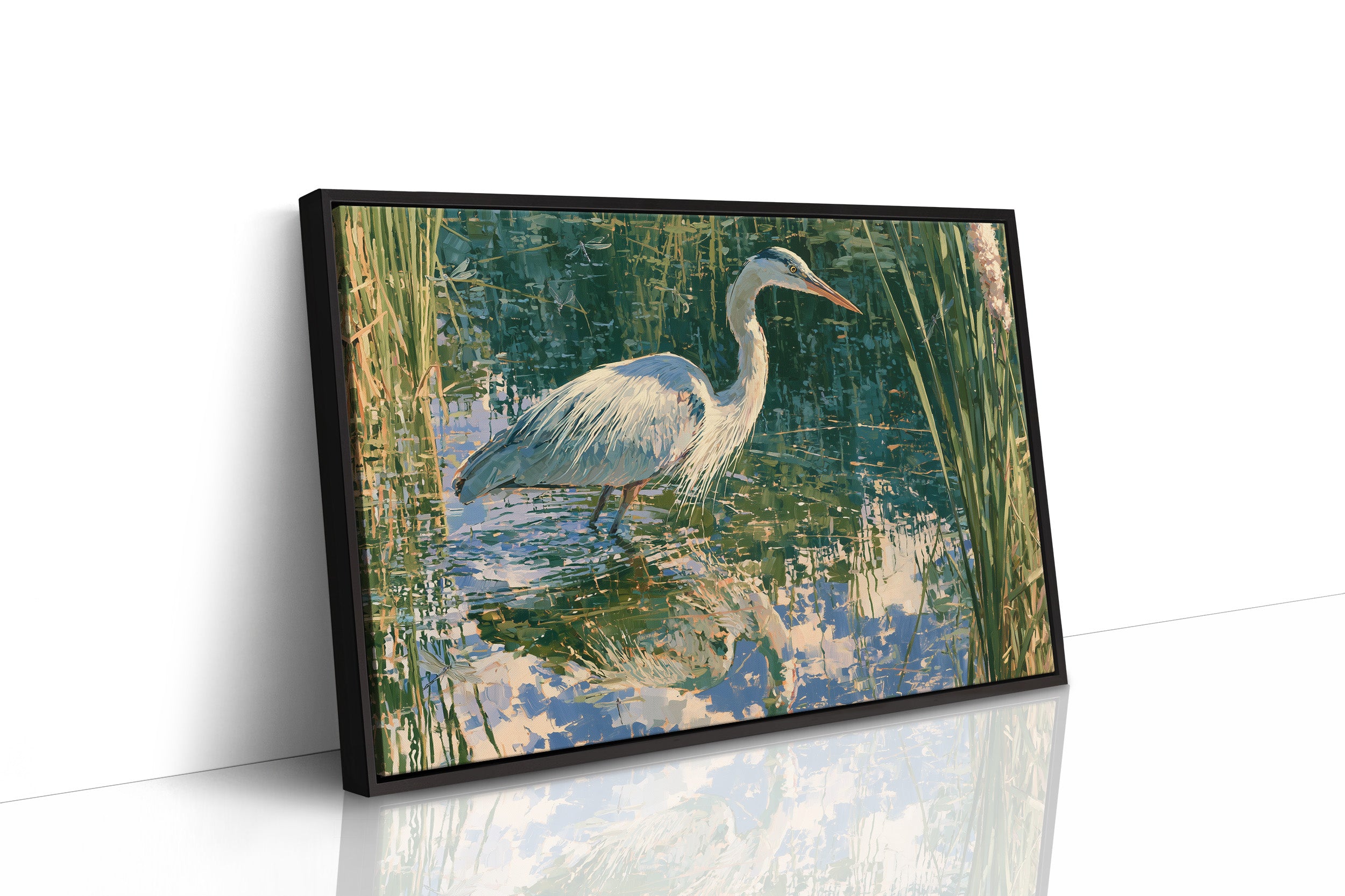 Heron, Marsh Reeds