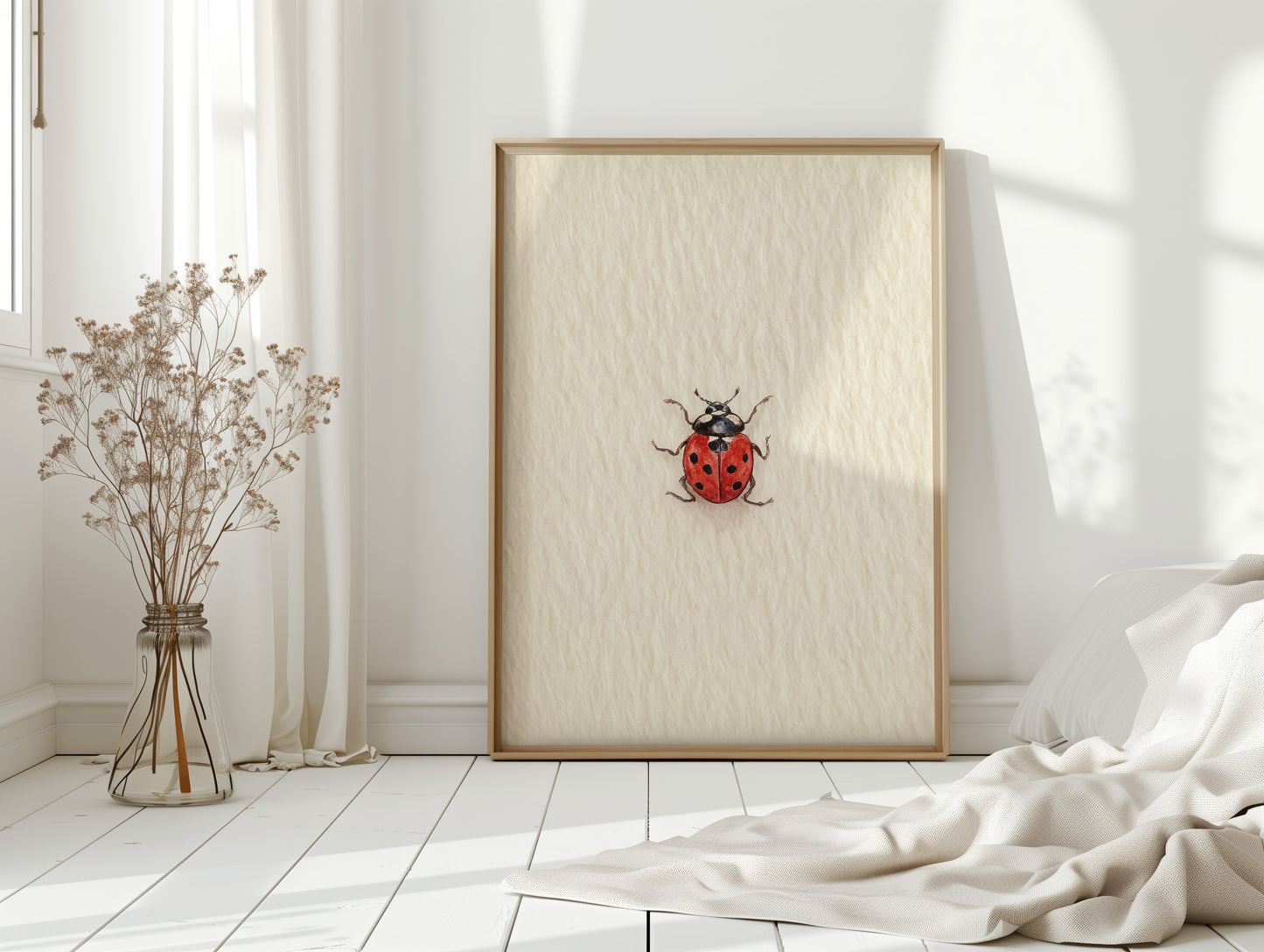 Tiny Ladybug on Paper