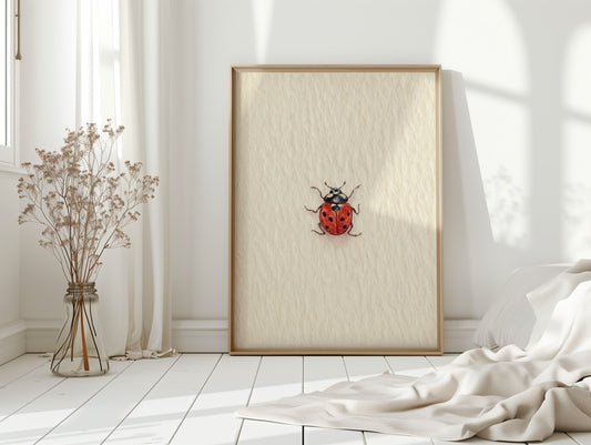 Tiny Ladybug on Paper