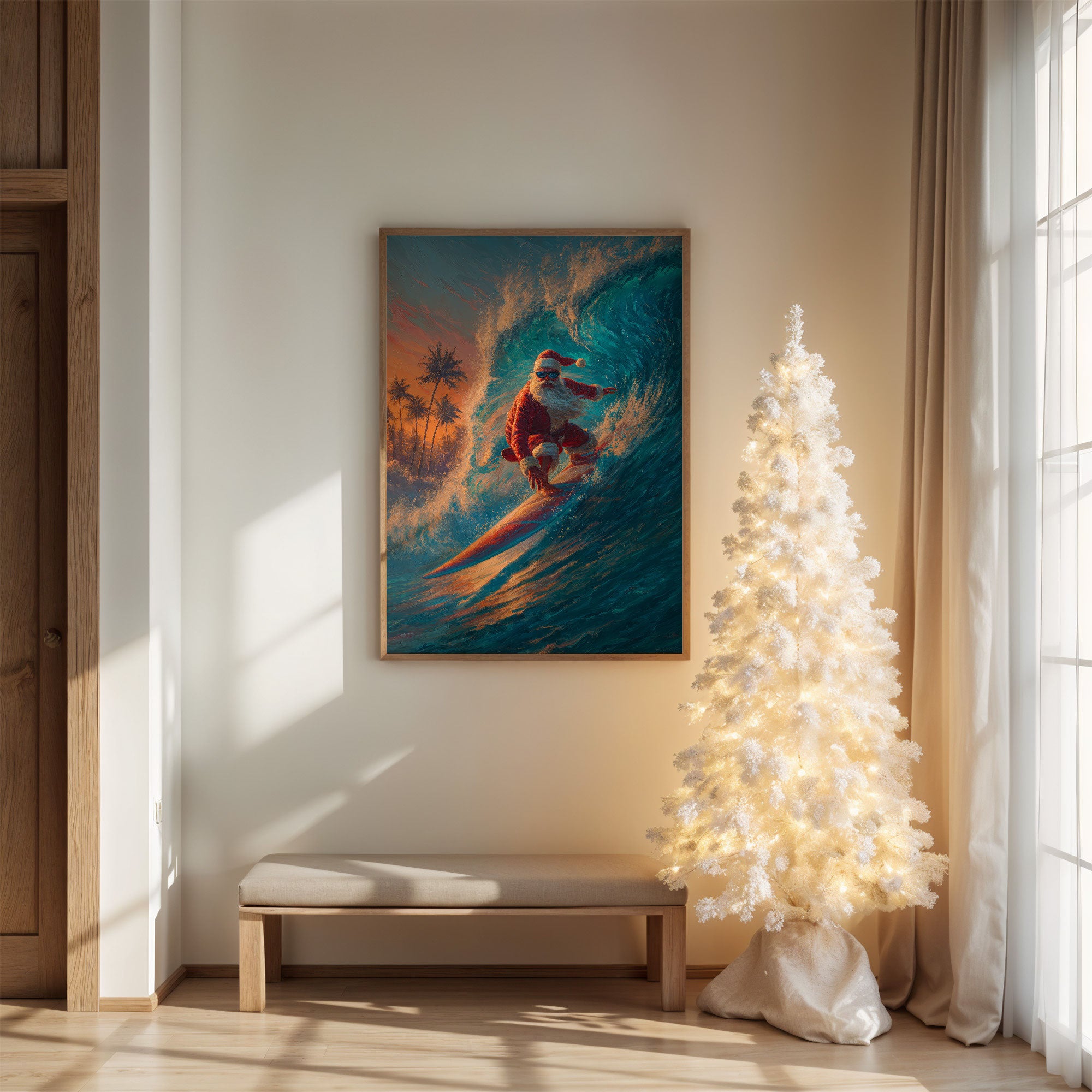 Tropical Santa Rides The Wave