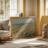 Coastal Daisies Dance Above Azure Waves