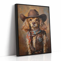 Cocker Spaniel Sheriff in Turquoise and Rust