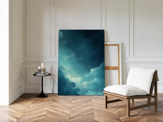Celestial Drift Through Midnight Blue