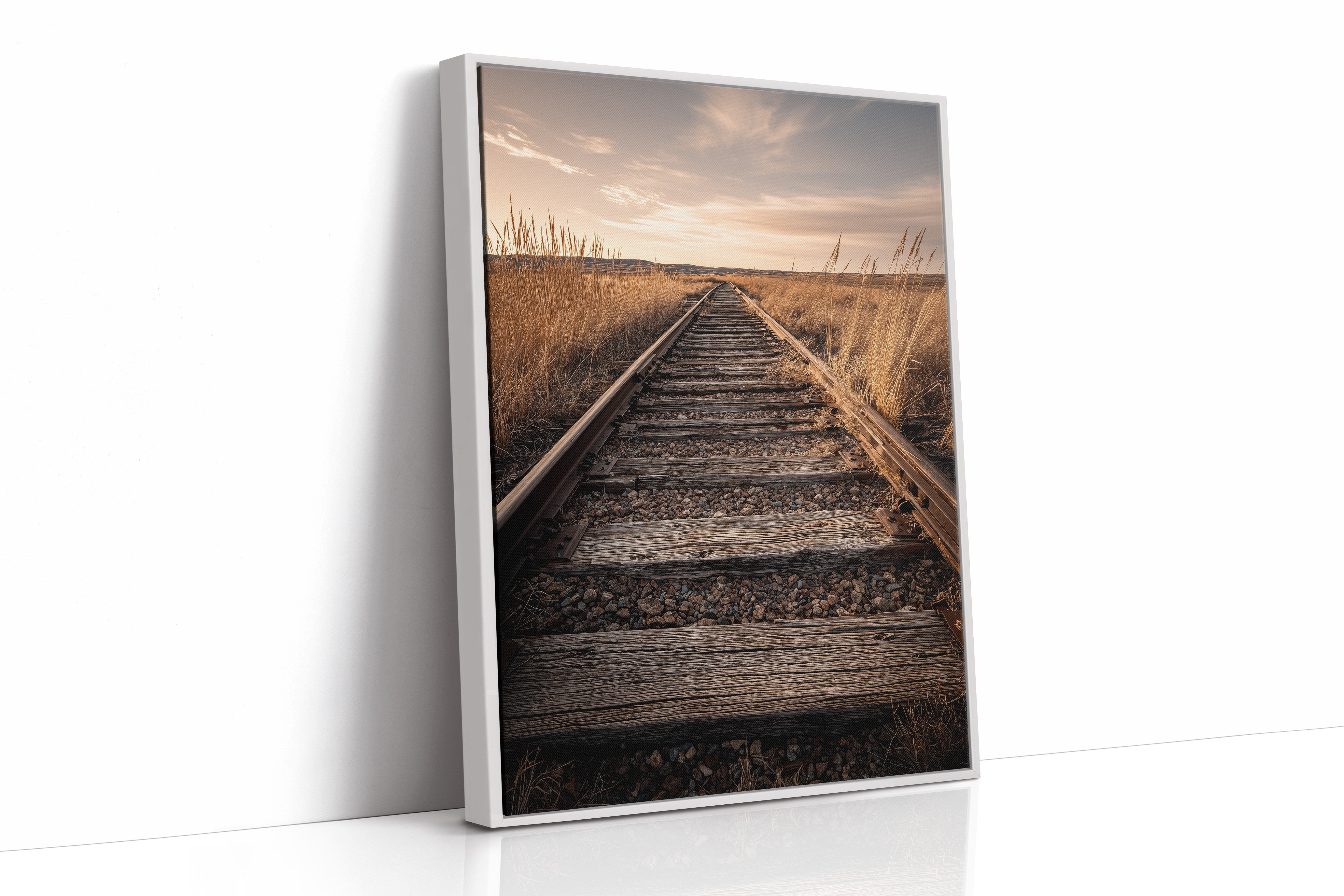 Prairie Tracks Under Golden Sky