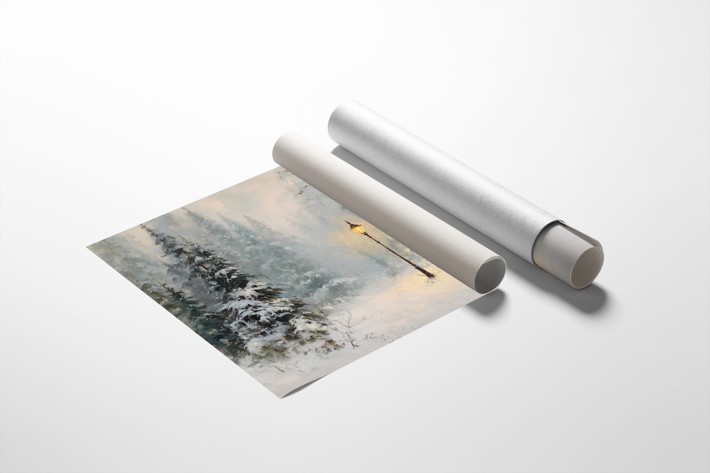 Lone Lamplight Guides Winter's Path