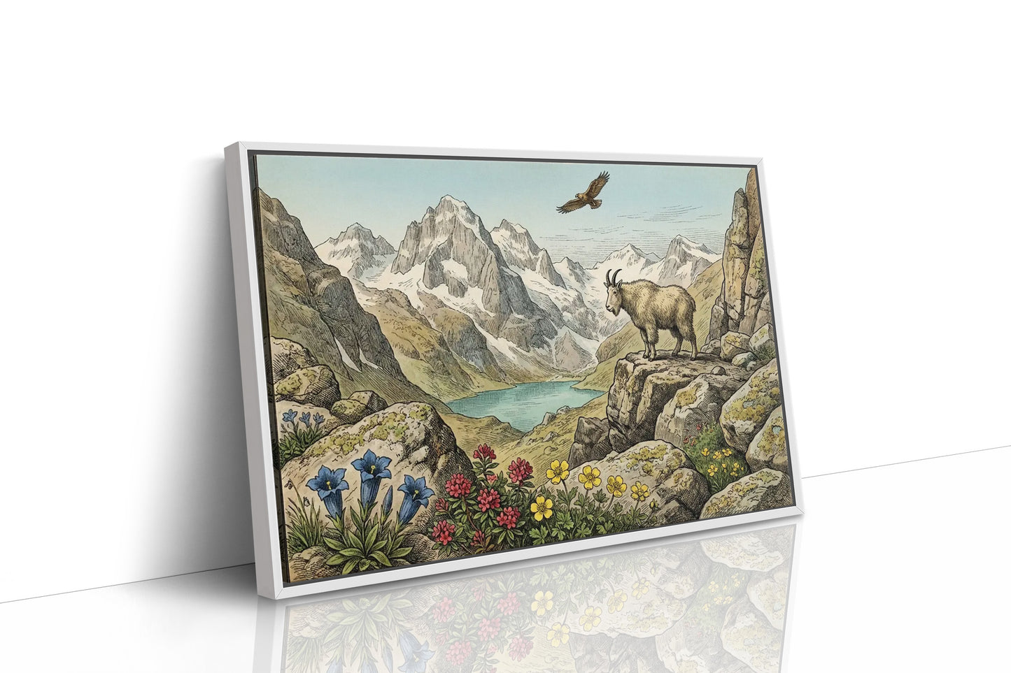 Eagle's Eye Over the Alpine Lake