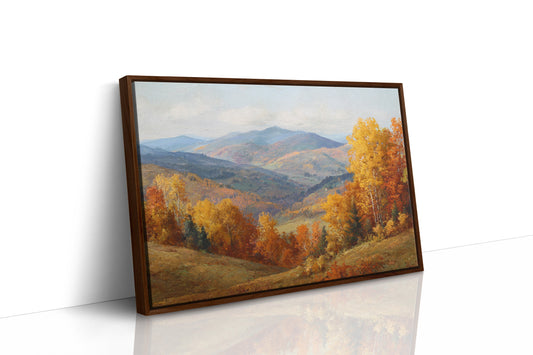 Autumn's Embrace on Distant Hills
