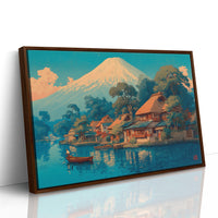 Morning Light Bathes Mount Fuji's Village