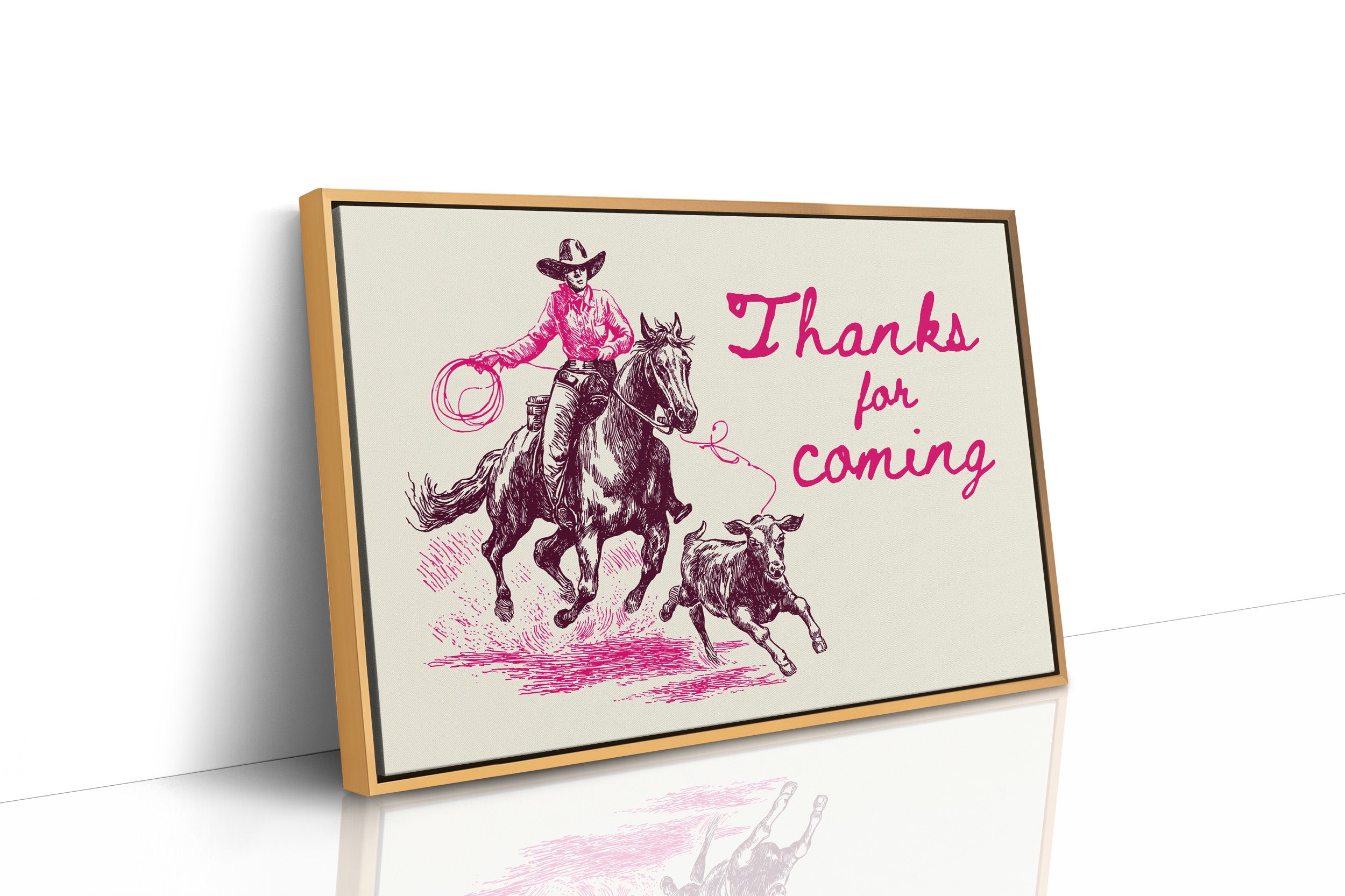 Thanks for Coming Western Cowgirl Art