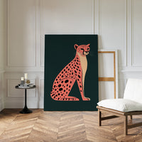 Pop Art Cheetah in Coral