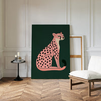 Sassy Coral Cheetah Illustration