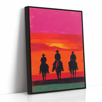 Sunset Calls Three Riders Home