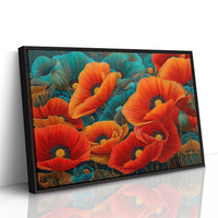 Poppies Dance In Turquoise Dreams