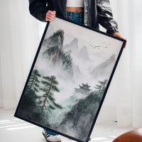 Misty Mountain Landscape – Tranquil Chinese Zen Wall Art