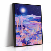 Moonlit Saguaros Dance In Lavender