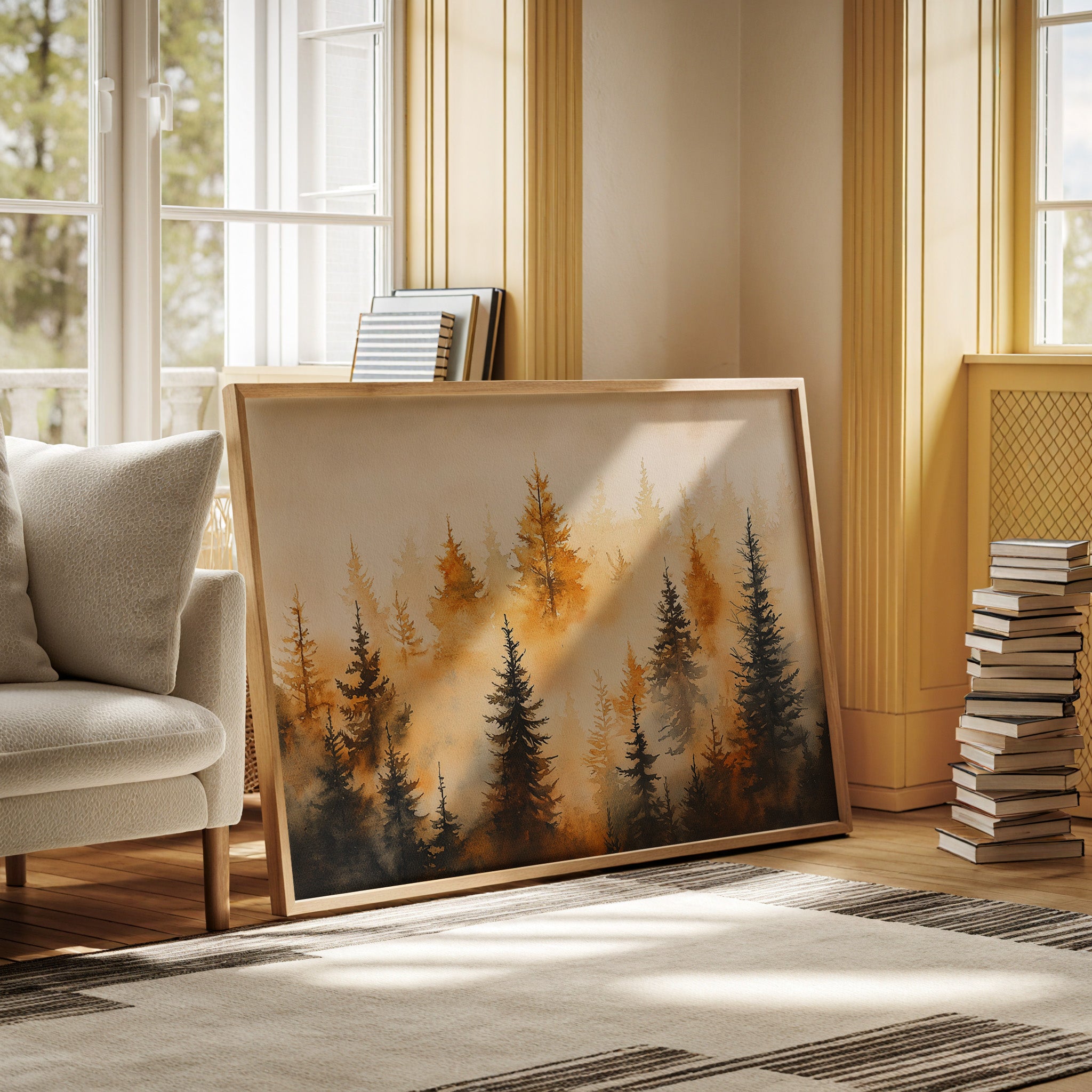 Evergreens Dance In Golden Light